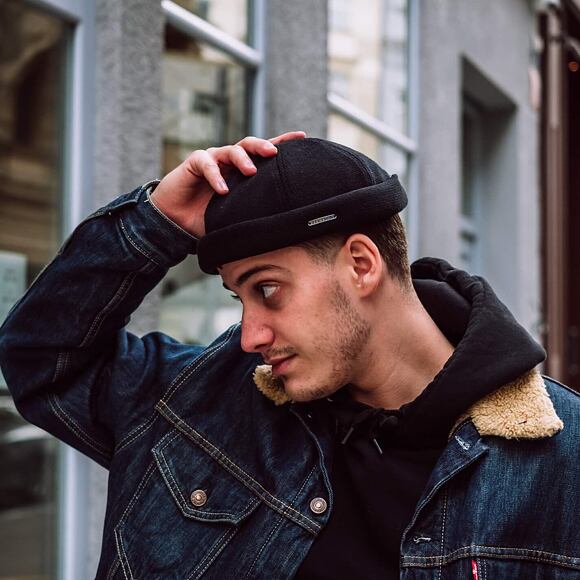 Docker Cap Stetson Cotton Knit Black 8811101