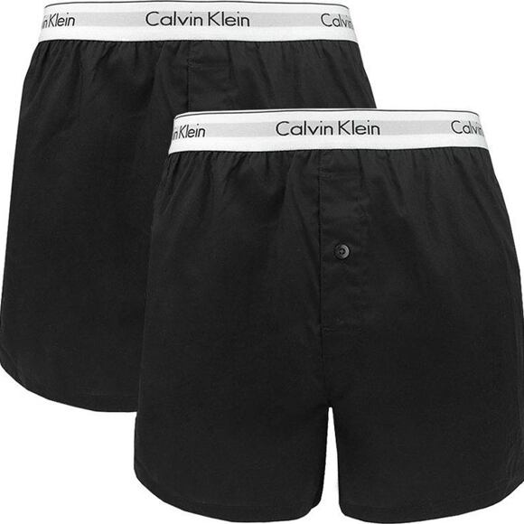 Boxerky Calvin Klein 2P Slim Fit Boxer NB1396A 001 Černá