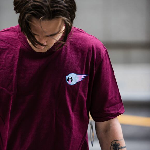 Triko Pink Dolphin Legendary Logos Tee US22111LLCU Maroon
