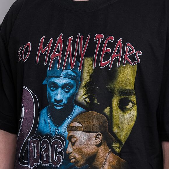 Triko Mister Tee Tupac So Many Tears Oversize Tee Black