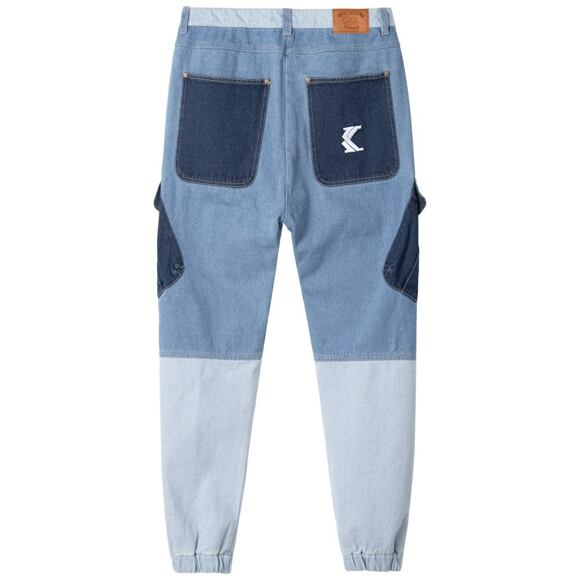 Kalhoty Karl Kani KK Og Block Denim Cargo Pants Blue