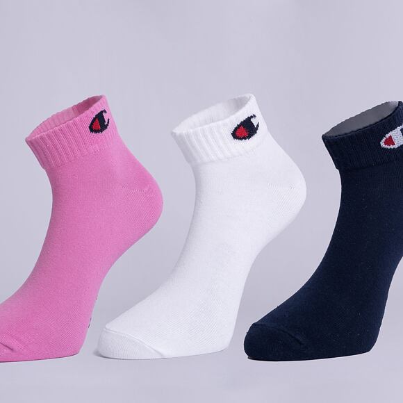 Ponožky Champion 3pk Quarter Socks FUP/WHT/NNY