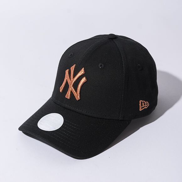 Dámská kšiltovka New Era 9FORTY Womens MLB Metallic Logo New York Yankees Black / Shiny Rose Gold