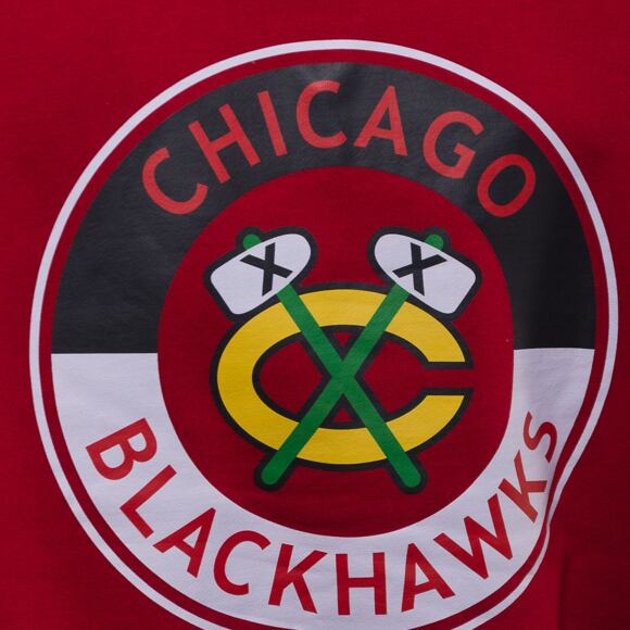 Mikina Mitchell & Ness NHL City Collection Fleece Hoody Blackhawks Scarlet