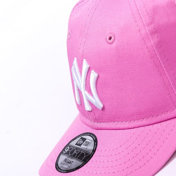 Dětská Kšiltovka New Era 9FORTY Kids MLB League Essential New York Yankees Wild Rose / White