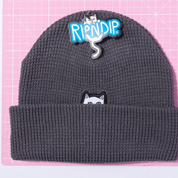 Kulich Rip N Dip Lord Nermal Waffle Knit Beanie Charcoal