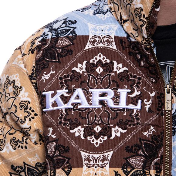 Bunda Karl Kani Retro Paisley Corduroy Puffer Jacket lt. blue/multicolor