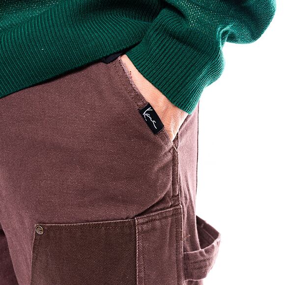 Kalhoty Karl Kani OG Washed Patchwork Carpenter Pants brown/taupe