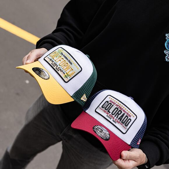 Kšiltovka New Era 9FORTY A-Frame Trucker Licence Plate California Yellow / Dark Green
