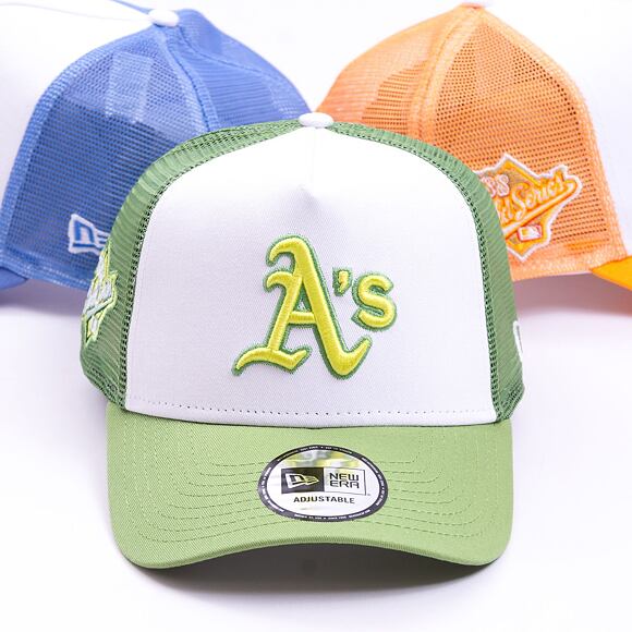 Kšiltovka New Era 9FORTY A-Frame Trucker MLB Style Activist Oakland Athletics Cooperstown Green / Cy