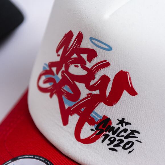 Dětská kšiltovka New Era 9FORTY Kids A-Frame Trucker Graffiti Trucker - Scarlet / White