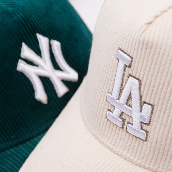 Kšiltovka New Era - MLB Seasonal Cord 9FORTY Trucker - LA Dodgers - Cream