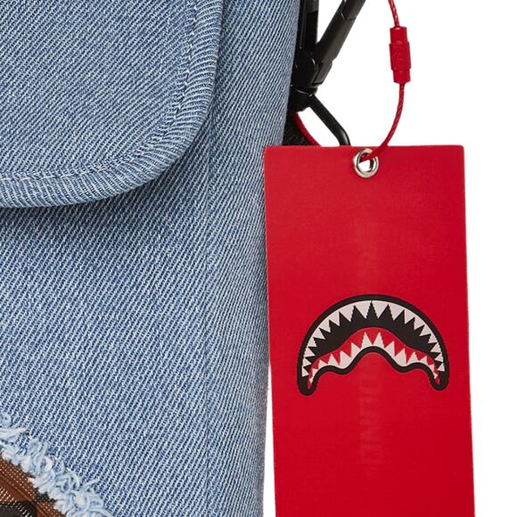 Ledvinka Sprayground - Denim Shark Messenger Sling