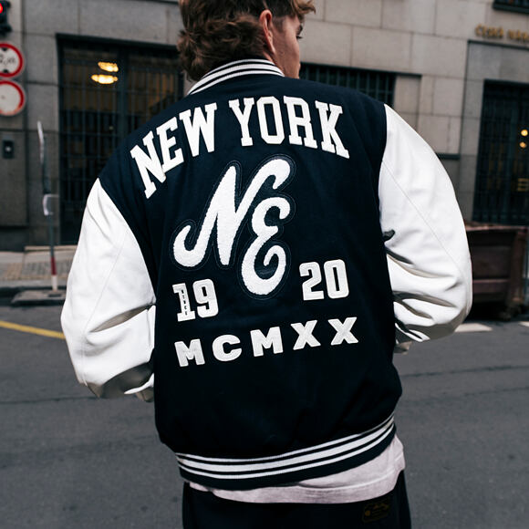 Bunda New Era - Patch Varsity Jacket - Black