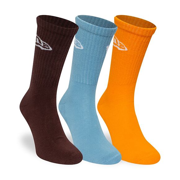 Ponožky New Era - Flag Crew Socks 3pk - Brown / Blue / Orange
