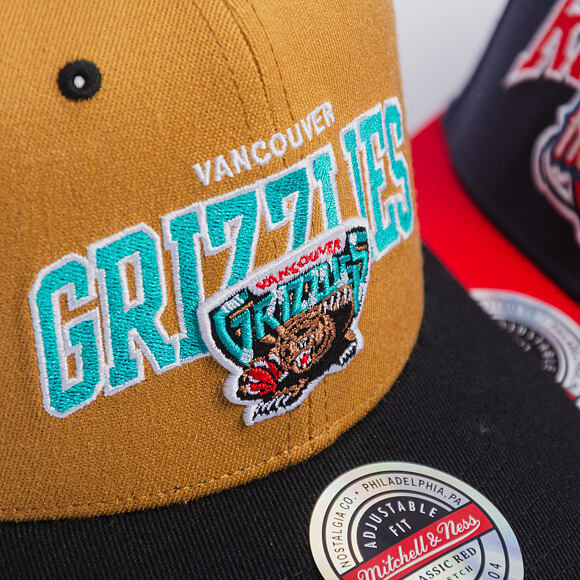 Kšiltovka Mitchell & Ness - NBA Team Arch Snapback - Vancouver Grizzlies - Brown / Black