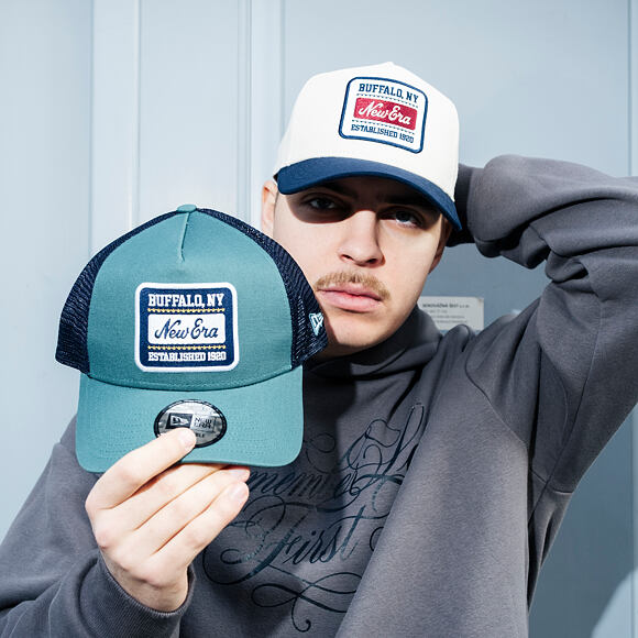Kšiltovka New Era - Branded Patch 9FORTY Trucker - Pine Green