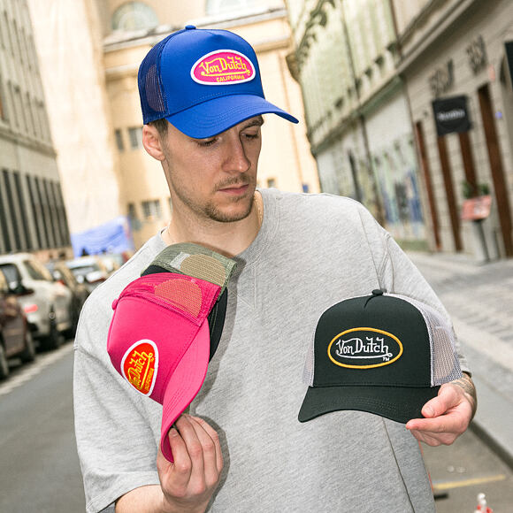 Kšiltovka Von Dutch - Trucker - Cali Patch Heat Wave Pink/Red