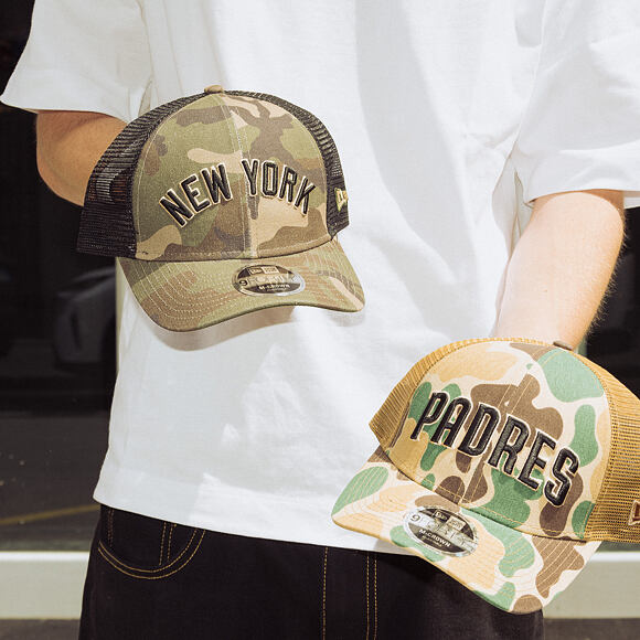 Kšiltovka New Era - MLB Wordmark Camo 9FORTY M-CROWN - San Diego Padres - Wheat