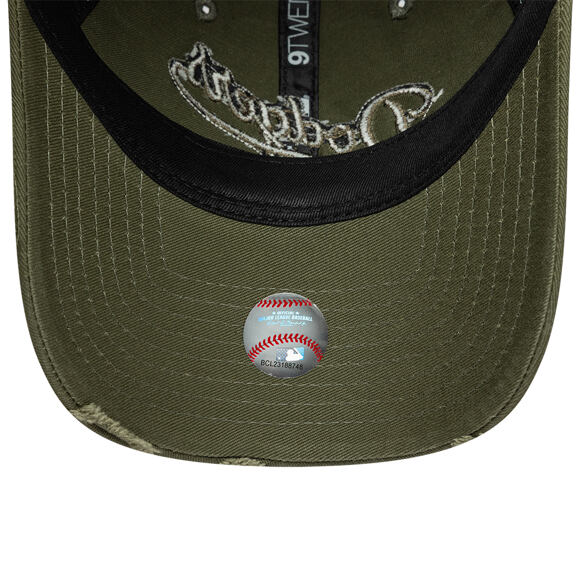 Kšiltovka New Era - MLB Distressed Wordmark 9TWENTY - LA Dodgers - New Olive