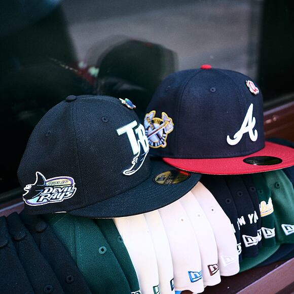 Kšiltovka New Era - MLB IMAGE DROP Cooperstown Icon 59FIFTY - Atlanta Braves - Navy / Scarlet