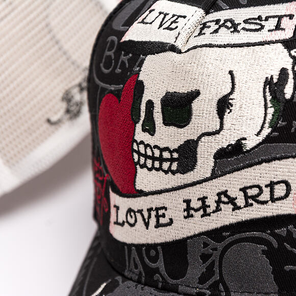 Kšiltovka Ed Hardy - Unisex Live Fast Love Hard 5 Panel Trucker Cap - Black