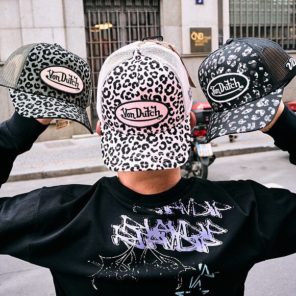 Dámská Kšiltovka BASEBALL AVEC ALLOVER LEOPARD FOIL ARGENT ET PATCH VD