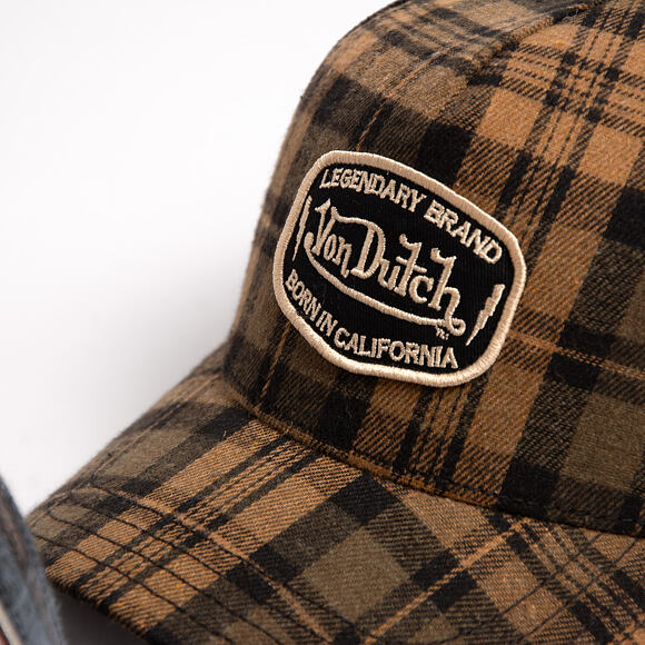 Kšiltovka Von Dutch - Baseball - Checkered Patch - Brown