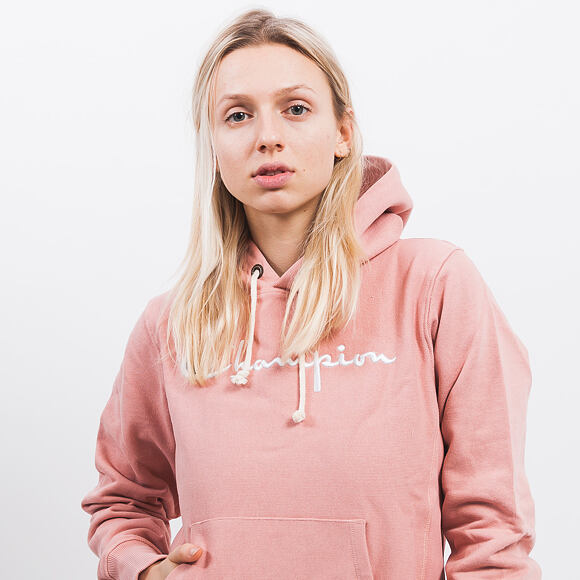 Dámská Mikina S Kapucí Champion Embroidered Logo Hooded Sweatshirt Pink 110034-RTN