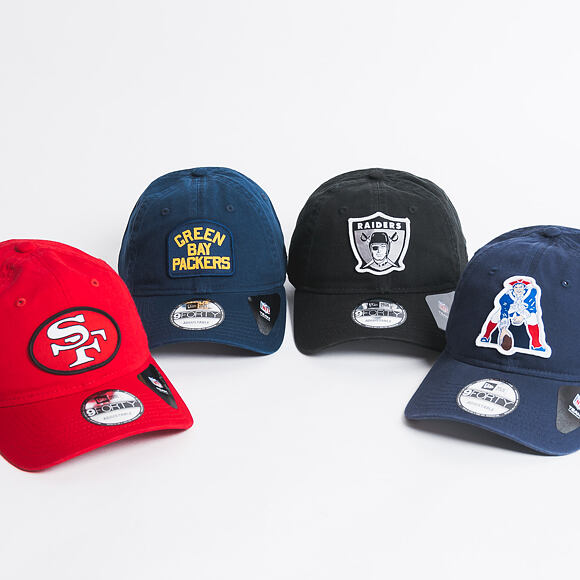 Kšiltovka New Era Patch New England Patriots 9FORTY Official Team Colors Strapback