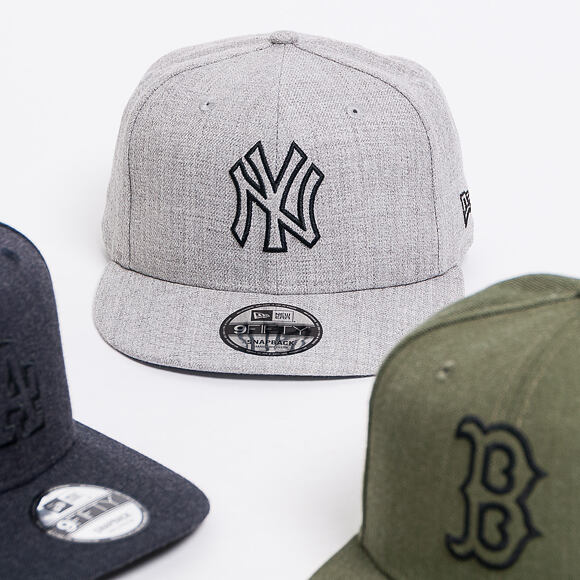Kšiltovka New Era 9FIFTY New York Yankees Heather Essential Heather Grey/Black Snapback