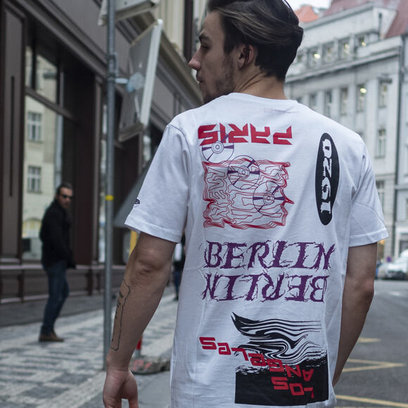 Triko New Era Bootleg Graphic Print Tokyo White