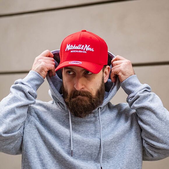 Kšiltovka Mitchell & Ness Pinscript Redline Snapback Branded Scarlet / White