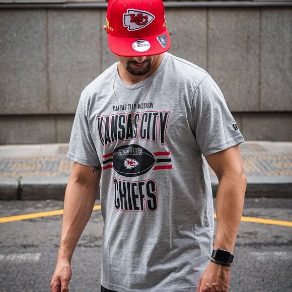 Triko New Era NFL Football Kansas City Chiefs Light Grey Heather