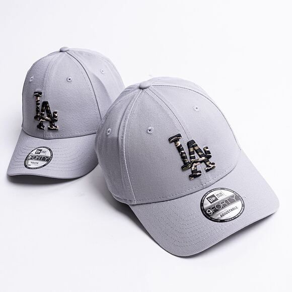 Dětská kšiltovka New Era 9FORTY MLB Wild Camo Los Angeles Dodgers Grey