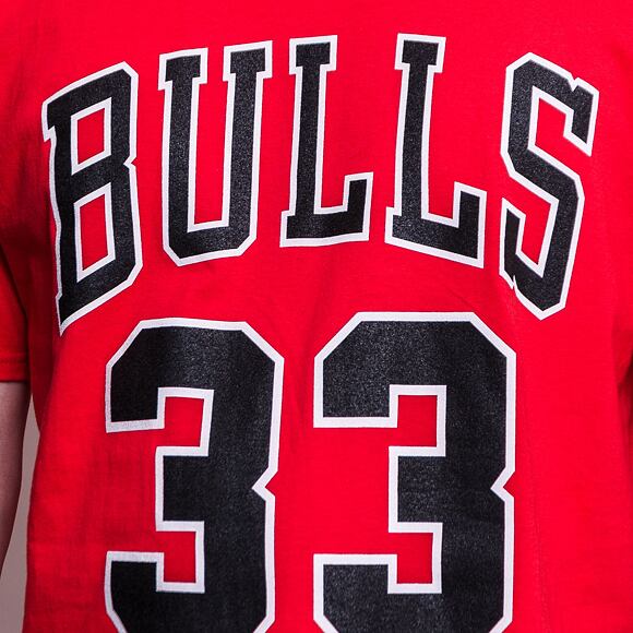 Triko Mitchell & Ness Last Dance Number 33 Tee Chicago Bulls Red