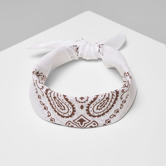 Šátek Urban Classics Bandana Wht/Brn