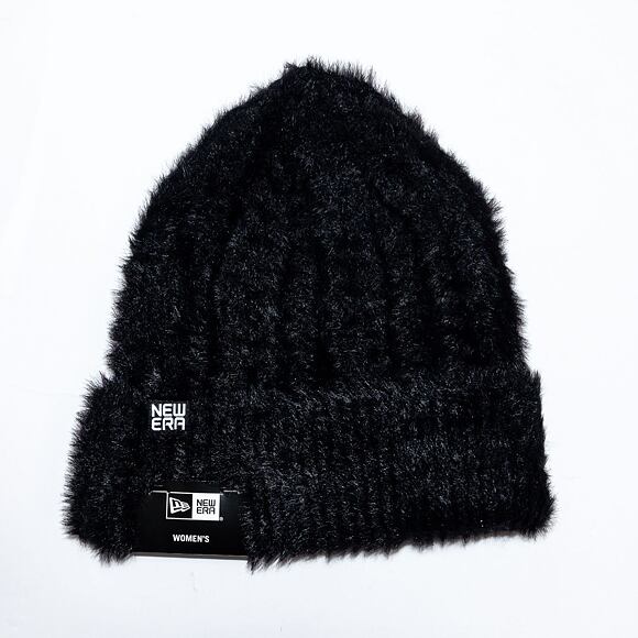 Dámský kulich New Era Womens Fluffy Beanie Black/White