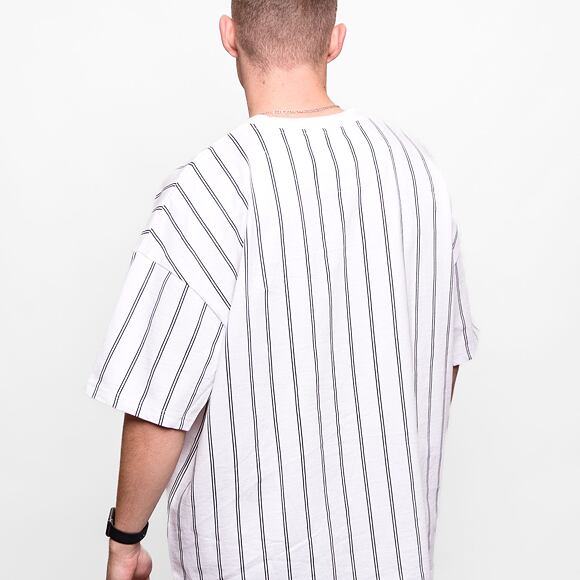 Triko Karl Kani Small Signature Heavy Jersey Pinstripe Tee white/black