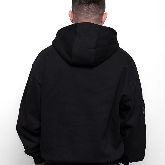 Mikina Karl Kani Chest Retro OS Half Zip Hoodie black