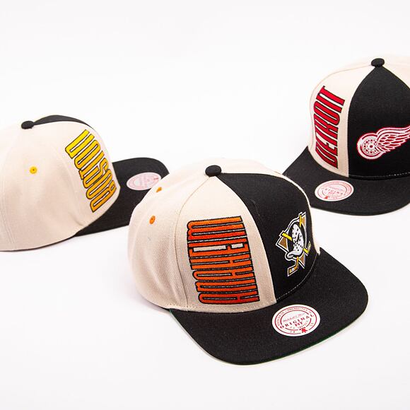 Kšiltovka Mitchell & Ness NHL Pop Panel Snapback Anaheim Ducks Off White