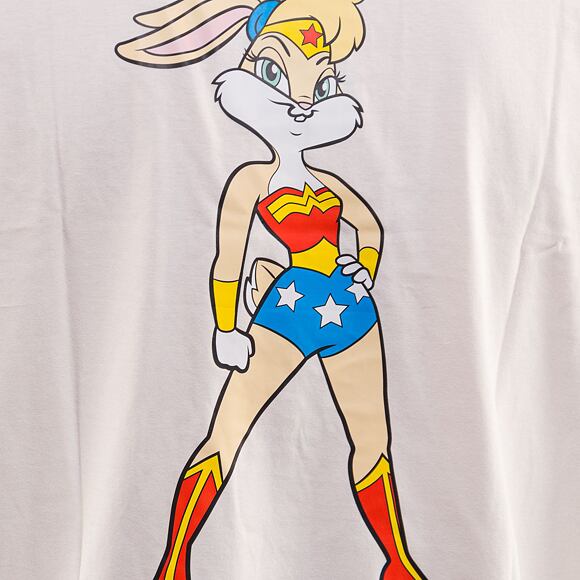 Triko New Era Superhero × Looney Tunes Character Oversized Tee Off White