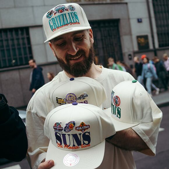 Kšiltovka Mitchell & Ness NBA Reframe Retro Snapback Hwc Vancouver Grizzlies Off White