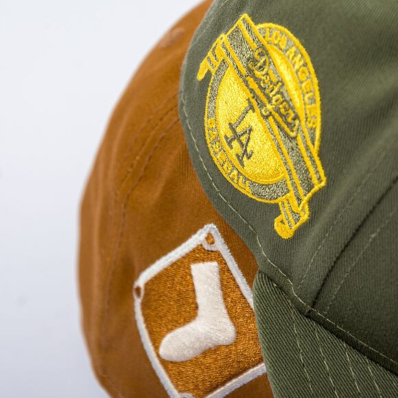 Kšiltovka New Era 9FIFTY MLB Side Patch Los Angeles Dodgers New Olive / Mellow Yellow