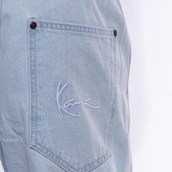Džíny Karl Kani Small Signature Baggy Five Pocket Denim bleached blue