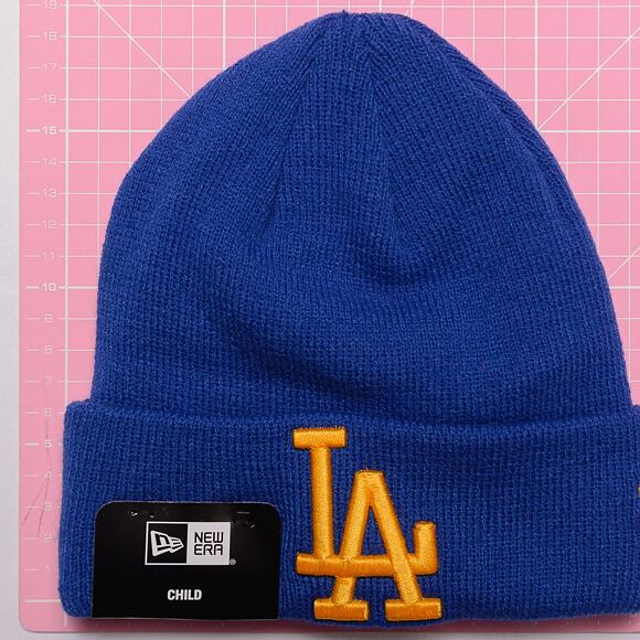 Dětský kulich New Era MLB Kids League Essential Beanie Los Angeles Dodgers Blue Azure / Mellow Yello