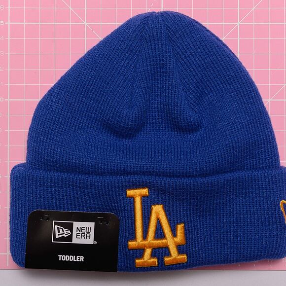 Dětský kulich New Era MLB Kids League Essential Beanie Los Angeles Dodgers Blue Azure / Mellow Yello