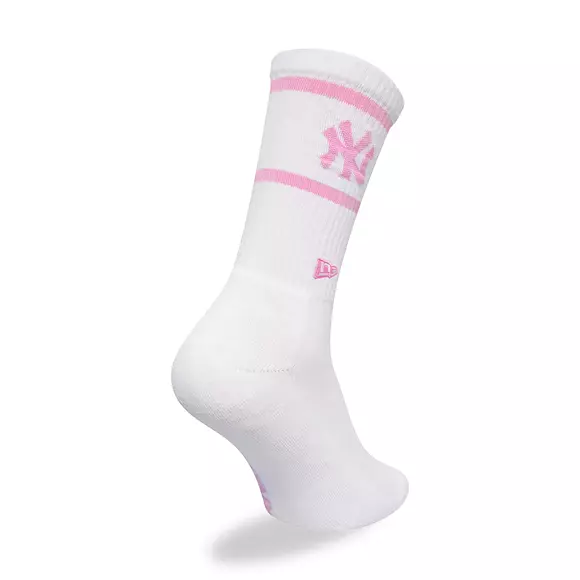Ponožky NEW ERA MLB Crew Socks New York Yankees - White / Pink