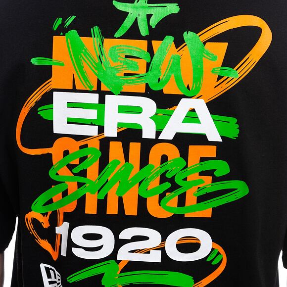 Triko New Era Spray Graphic Oversized Tee - Black / Sour Green