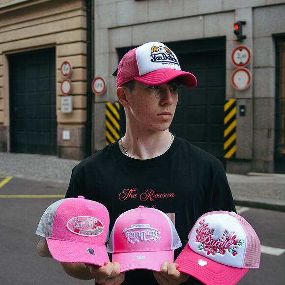 Kšiltovka Von Dutch Skagen Trucker - French Terry - Pink/Grey